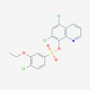 molecular formula C17H12Cl3NO4S B15108210 5,7-Dichloroquinolin-8-yl 4-chloro-3-ethoxybenzene-1-sulfonate 