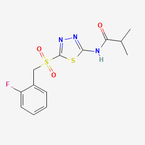 N-[(2E)-5-[(2-fluorobenzyl)sulfonyl]-1,3,4-thiadiazol-2(3H)-ylidene]-2-methylpropanamide