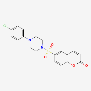 molecular formula C19H17ClN2O4S B15108260 6-[4-(4-Chloro-phenyl)-piperazine-1-sulfonyl]-chromen-2-one 