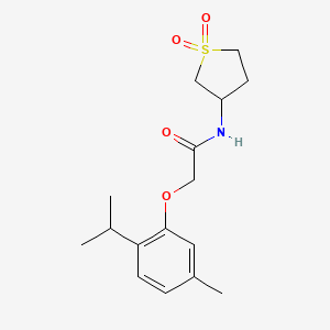 molecular formula C16H23NO4S B15108270 N-(1,1-dioxidotetrahydrothiophen-3-yl)-2-[5-methyl-2-(propan-2-yl)phenoxy]acetamide 