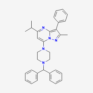 7-[4-(Diphenylmethyl)piperazin-1-yl]-2-methyl-3-phenyl-5-(propan-2-yl)pyrazolo[1,5-a]pyrimidine