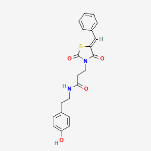 3-[(5Z)-5-benzylidene-2,4-dioxo-1,3-thiazolidin-3-yl]-N-[2-(4-hydroxyphenyl)ethyl]propanamide