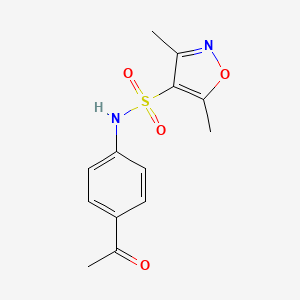 molecular formula C13H14N2O4S B15108335 N-(4-acetylphenyl)-3,5-dimethyl-1,2-oxazole-4-sulfonamide 