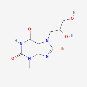 molecular formula C9H13BrN4O4 B15108342 8-Bromo-7-(2,3-dihydroxypropyl)-3-methyl-4,5-dihydropurine-2,6-dione 