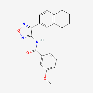 molecular formula C20H19N3O3 B15108344 3-methoxy-N-[4-(5,6,7,8-tetrahydronaphthalen-2-yl)-1,2,5-oxadiazol-3-yl]benzamide 