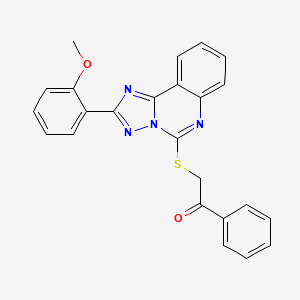 molecular formula C24H18N4O2S B15108355 2-{[2-(2-Methoxyphenyl)[1,2,4]triazolo[1,5-c]quinazolin-5-yl]sulfanyl}-1-phenylethanone 