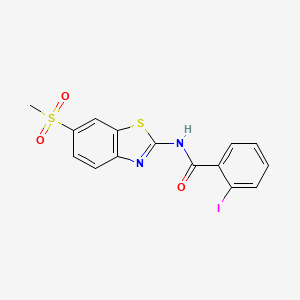 molecular formula C15H11IN2O3S2 B15108364 2-iodo-N-(6-methanesulfonyl-1,3-benzothiazol-2-yl)benzamide 