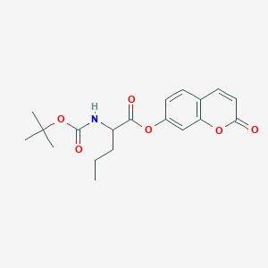 molecular formula C19H23NO6 B15108391 2-oxo-2H-chromen-7-yl N-(tert-butoxycarbonyl)norvalinate 