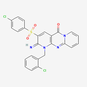 7-[(2-chlorophenyl)methyl]-5-(4-chlorophenyl)sulfonyl-6-imino-1,7,9-triazatricyclo[8.4.0.03,8]tetradeca-3(8),4,9,11,13-pentaen-2-one