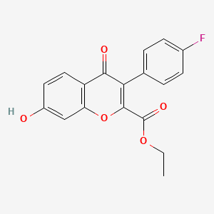 molecular formula C18H13FO5 B15108405 ethyl 3-(4-fluorophenyl)-7-hydroxy-4-oxo-4H-chromene-2-carboxylate CAS No. 15732-44-2