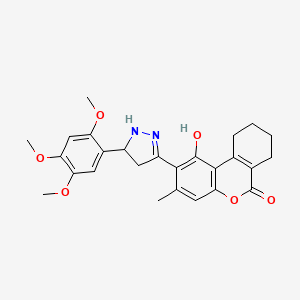 1-hydroxy-3-methyl-2-[5-(2,4,5-trimethoxyphenyl)-4,5-dihydro-1H-pyrazol-3-yl]-7,8,9,10-tetrahydro-6H-benzo[c]chromen-6-one