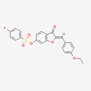 molecular formula C23H17FO6S B15108474 (2Z)-2-(4-ethoxybenzylidene)-3-oxo-2,3-dihydro-1-benzofuran-6-yl 4-fluorobenzenesulfonate 