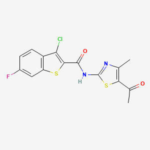 molecular formula C15H10ClFN2O2S2 B15108486 N-(5-acetyl-4-methyl-1,3-thiazol-2-yl)-3-chloro-6-fluoro-1-benzothiophene-2-carboxamide 