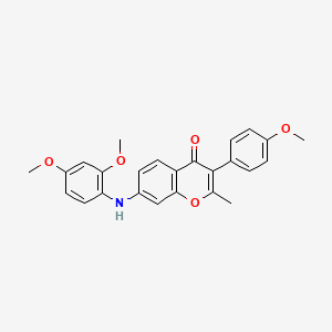 7-((2,4-dimethoxyphenyl)amino)-3-(4-methoxyphenyl)-2-methyl-4H-chromen-4-one