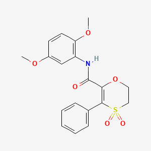 molecular formula C19H19NO6S B15108504 N-(2,5-dimethoxyphenyl)-3-phenyl-5,6-dihydro-1,4-oxathiine-2-carboxamide 4,4-dioxide 