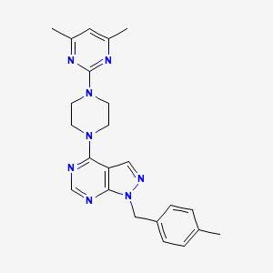 molecular formula C23H26N8 B15108530 4-[4-(4,6-dimethylpyrimidin-2-yl)piperazin-1-yl]-1-(4-methylbenzyl)-1H-pyrazolo[3,4-d]pyrimidine 