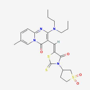 3-{(Z)-[3-(1,1-dioxidotetrahydrothiophen-3-yl)-4-oxo-2-thioxo-1,3-thiazolidin-5-ylidene]methyl}-2-(dipropylamino)-7-methyl-4H-pyrido[1,2-a]pyrimidin-4-one