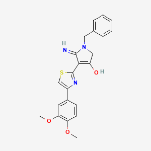 1-benzyl-4-[4-(3,4-dimethoxyphenyl)-1,3-thiazol-2-yl]-5-imino-2,5-dihydro-1H-pyrrol-3-ol