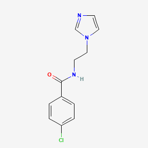 molecular formula C12H12ClN3O B15108574 4-chloro-N-[2-(1H-imidazol-1-yl)ethyl]benzamide 