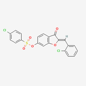 (2Z)-2-(2-chlorobenzylidene)-3-oxo-2,3-dihydro-1-benzofuran-6-yl 4-chlorobenzenesulfonate