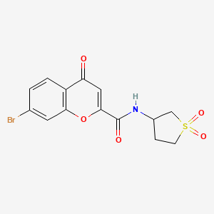 molecular formula C14H12BrNO5S B15108606 7-bromo-N-(1,1-dioxidotetrahydrothiophen-3-yl)-4-oxo-4H-chromene-2-carboxamide 