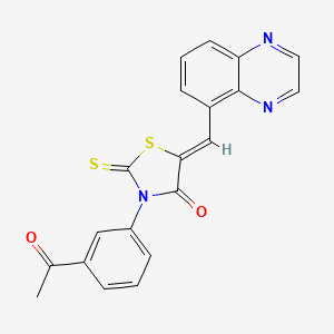 (5Z)-3-(3-acetylphenyl)-5-(quinoxalin-5-ylmethylidene)-2-thioxo-1,3-thiazolidin-4-one