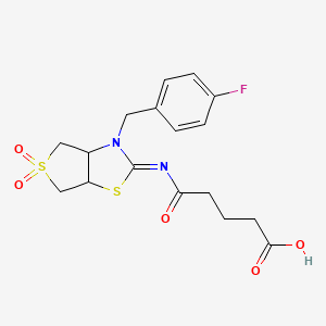 5-{[(2Z)-3-(4-fluorobenzyl)-5,5-dioxidotetrahydrothieno[3,4-d][1,3]thiazol-2(3H)-ylidene]amino}-5-oxopentanoic acid