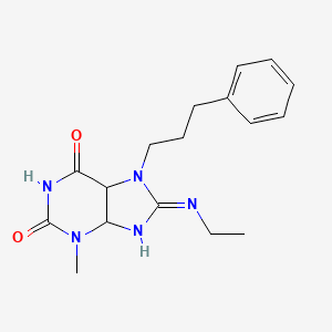 8-ethylimino-3-methyl-7-(3-phenylpropyl)-5,9-dihydro-4H-purine-2,6-dione