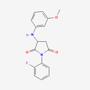 1-(2-Fluorophenyl)-3-[(3-methoxyphenyl)amino]azolidine-2,5-dione