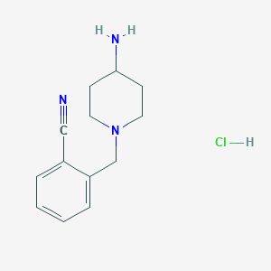 molecular formula C13H18ClN3 B1510867 2-((4-Aminopiperidin-1-yl)methyl)benzonitrile hydrochloride 