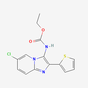 molecular formula C14H12ClN3O2S B15108678 ethyl N-[6-chloro-2-(2-thienyl)imidazo[1,2-a]pyridin-3-yl]carbamate 