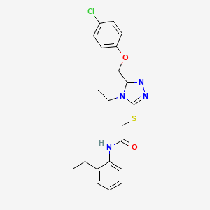 molecular formula C21H23ClN4O2S B15108733 2-({5-[(4-chlorophenoxy)methyl]-4-ethyl-4H-1,2,4-triazol-3-yl}sulfanyl)-N-(2-ethylphenyl)acetamide 