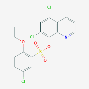 molecular formula C17H12Cl3NO4S B15108742 5,7-Dichloroquinolin-8-yl 5-chloro-2-ethoxybenzene-1-sulfonate 