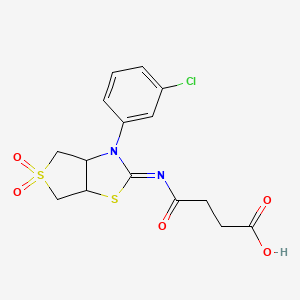 4-{[(2Z)-3-(3-chlorophenyl)-5,5-dioxidotetrahydrothieno[3,4-d][1,3]thiazol-2(3H)-ylidene]amino}-4-oxobutanoic acid