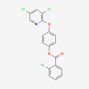 molecular formula C18H10Cl3NO3 B15108748 4-[(3,5-Dichloropyridin-2-yl)oxy]phenyl 2-chlorobenzoate 