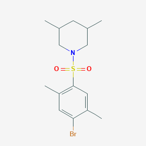 molecular formula C15H22BrNO2S B15108750 1-(4-Bromo-2,5-dimethylbenzenesulfonyl)-3,5-dimethylpiperidine 