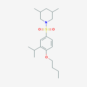 molecular formula C20H33NO3S B15108764 1-[4-Butoxy-3-(propan-2-yl)benzenesulfonyl]-3,5-dimethylpiperidine 