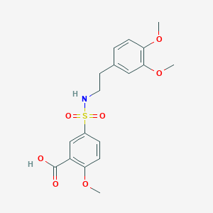 molecular formula C18H21NO7S B15108779 5-{[2-(3,4-Dimethoxyphenyl)ethyl]sulfamoyl}-2-methoxybenzoic acid 