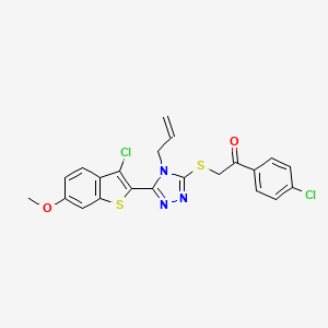 2-{[5-(3-chloro-6-methoxy-1-benzothiophen-2-yl)-4-(prop-2-en-1-yl)-4H-1,2,4-triazol-3-yl]sulfanyl}-1-(4-chlorophenyl)ethanone