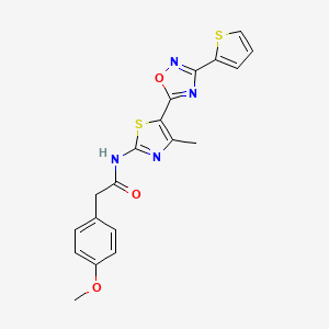 2-(4-methoxyphenyl)-N-[(2Z)-4-methyl-5-[3-(thiophen-2-yl)-1,2,4-oxadiazol-5-yl]-1,3-thiazol-2(3H)-ylidene]acetamide