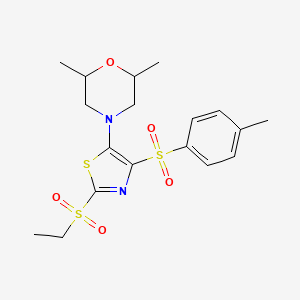 4-[2-(Ethanesulfonyl)-4-(4-methylbenzenesulfonyl)-1,3-thiazol-5-yl]-2,6-dimethylmorpholine