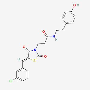 3-{5-[(3-chlorophenyl)methylene]-2,4-dioxo(1,3-thiazolidin-3-yl)}-N-[2-(4-hydr oxyphenyl)ethyl]propanamide