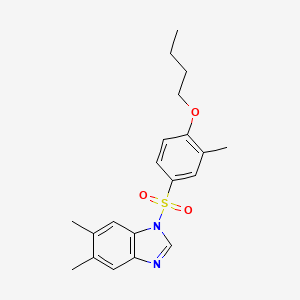 molecular formula C20H24N2O3S B15108875 1-(4-butoxy-3-methylbenzenesulfonyl)-5,6-dimethyl-1H-1,3-benzodiazole 