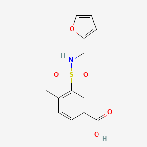 molecular formula C13H13NO5S B15108900 3-[(Furan-2-ylmethyl)sulfamoyl]-4-methylbenzoic acid 