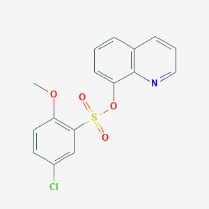 molecular formula C16H12ClNO4S B15108915 8-Quinolyl 5-chloro-2-methoxybenzenesulfonate 