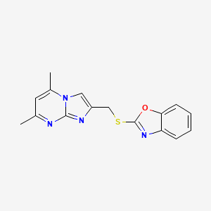 2-[({5,7-Dimethylimidazo[1,2-a]pyrimidin-2-yl}methyl)sulfanyl]-1,3-benzoxazole