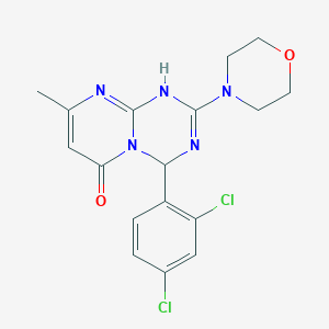 molecular formula C17H17Cl2N5O2 B15108944 4-(2,4-dichlorophenyl)-8-methyl-2-(morpholin-4-yl)-1,4-dihydro-6H-pyrimido[1,2-a][1,3,5]triazin-6-one 