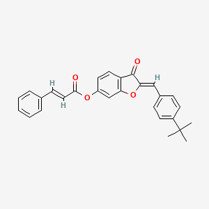 (2Z)-2-(4-tert-butylbenzylidene)-3-oxo-2,3-dihydro-1-benzofuran-6-yl (2E)-3-phenylprop-2-enoate