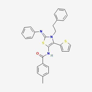 4-methyl-N-[(2Z)-3-(2-phenylethyl)-2-(phenylimino)-4-(thiophen-2-yl)-2,3-dihydro-1,3-thiazol-5-yl]benzamide