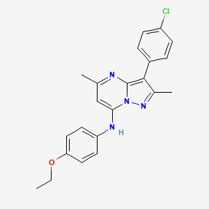 molecular formula C22H21ClN4O B15108996 3-(4-chlorophenyl)-N-(4-ethoxyphenyl)-2,5-dimethylpyrazolo[1,5-a]pyrimidin-7-amine 